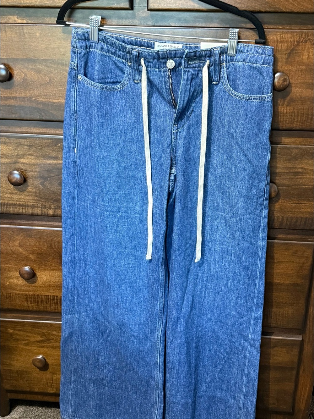 Banana Republic Men's Blue Straight-Leg Drawstring Jeans (B1)